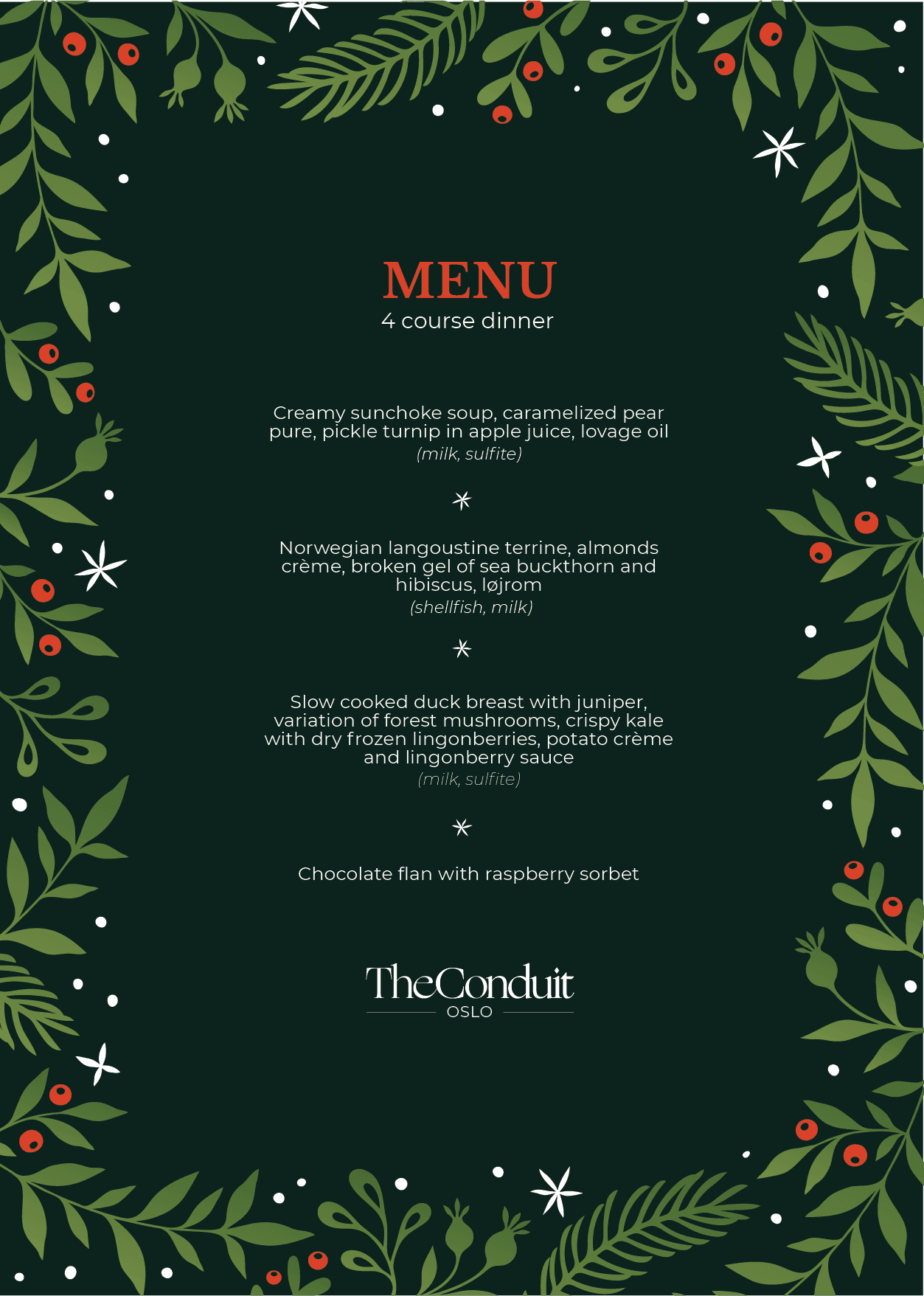 xmas menu